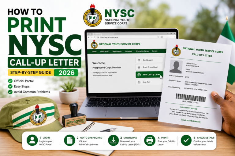 How to print NYSC call-up letter